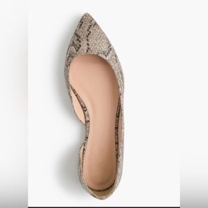 J. Crew Audrey Glitter Snakeskin Flats size 6
